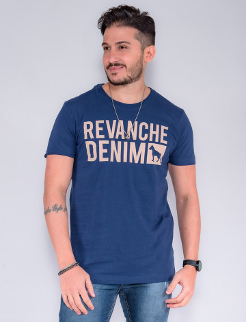 Camiseta Atacado Masculino Revanche Ivo Azul Marinho Frente