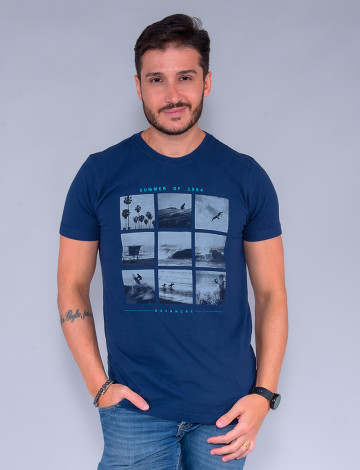 Camiseta Atacado Masculino Revanche Luciano Azul Marinho Frente