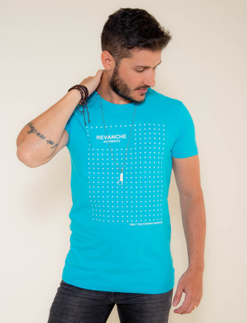 Camiseta Atacado Masculino Revanche Star Azul Frente