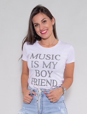 Camiseta Atacado Music Feminina Revanche Hedvige Branco Frente