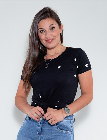 Camiseta Atacado Star Feminina Revanche Honolulu Preto Frente