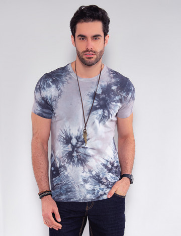 Camiseta Atacado Tie Dye Masculina Revanche Classic Preto Frente