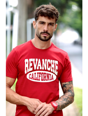 Camiseta Básica Bordada Atacado Masculino Revanche Brenes Bordo