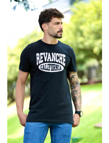 Camiseta Básica Bordada Atacado Masculino Revanche Brenes Preto