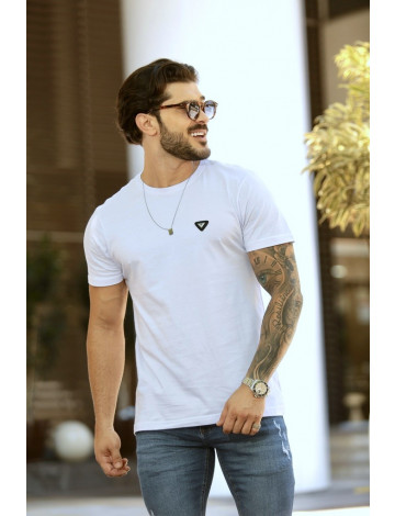 Camiseta Básica Com Plaquinha Atacado Masculino Revanche Nilópolis Branco