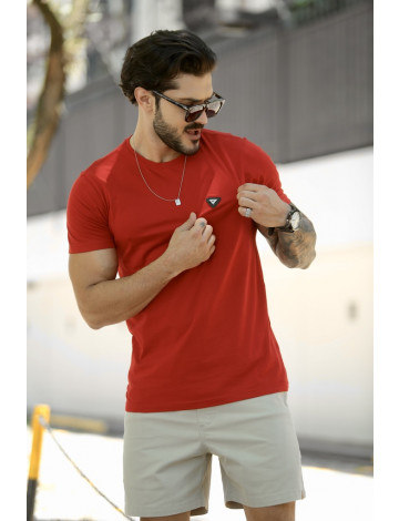 Camiseta Básica Com Plaquinha Atacado Masculino Revanche Nilópolis Bordo