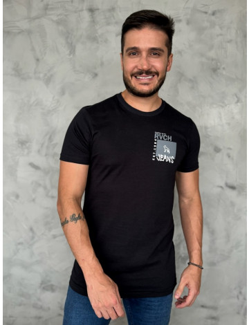 Camiseta Estampada Atacado Masculino Revanche Bijnor Preto