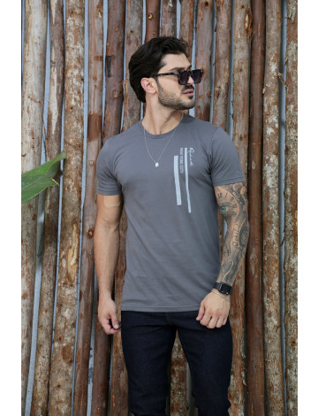Camiseta Estampada Atacado Masculino Revanche Biobío Cinza Escuro