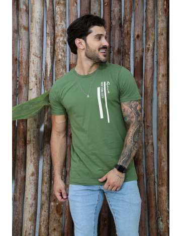 Camiseta Estampada Atacado Masculino Revanche Biobío Verde Militar