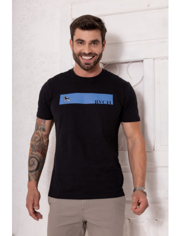 Camiseta Estampada Atacado Masculino Revanche Guane Preto