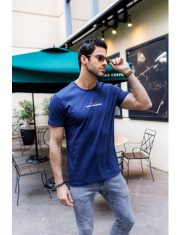 Camiseta Estampada Atacado Masculino Revanche Ródope Azul Marinho