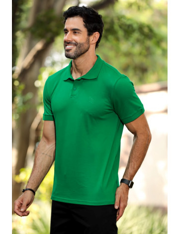 Camiseta Polo Bordado Com Elastano Atacado Masculino Revanche Durazno Verde Bandeira