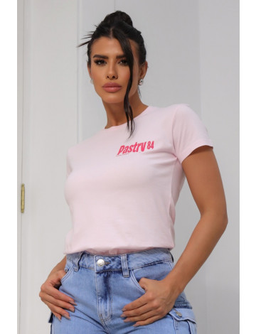 Camiseta Tinturada Estampada Atacado Feminino Revanche Trionfale Rosa