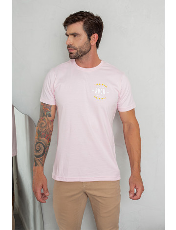 Camiseta Estampada Atacado Masculina Revanche Guntín Rosa Bebê