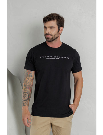 Camiseta Estampada Atacado Masculino Revanche Cólofon Preto