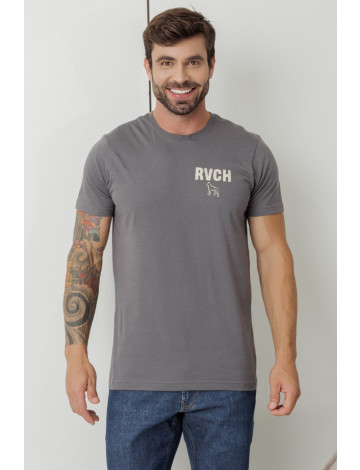 Camiseta Estampada Atacado Masculino Revanche Dúmio Cinza Escuro