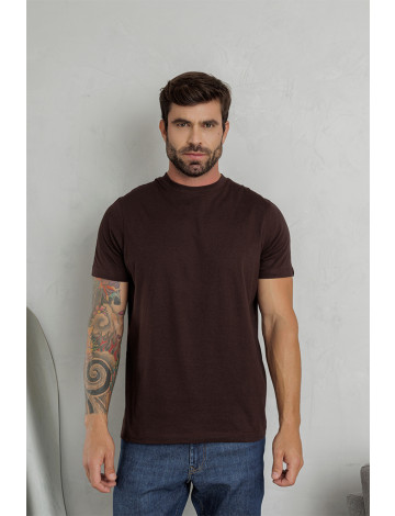 Camiseta Regular Fit Atacado Masculino Revanche Ausugo Marrom Escuro