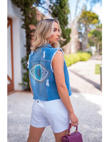 Colete jeans sale atacado