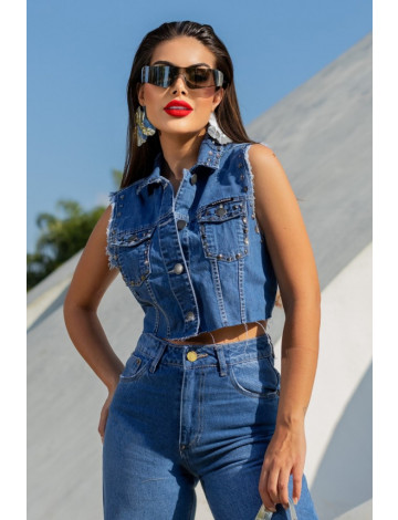 Colete jeans sale atacado