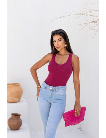 Cropped De Tricto Com Detalhes Atacado Feminina Revanche Polinyà Pink Escuro