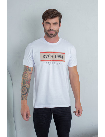 Camiseta Estampada Atacado Masculino Revanche Teguise Branco