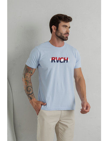 Camiseta Bordada Atacado Masculina Revanche Butroto Azul Bebê
