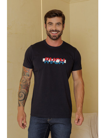Camiseta Bordada Atacado Masculina Revanche Butroto Azul Marinho Ultra