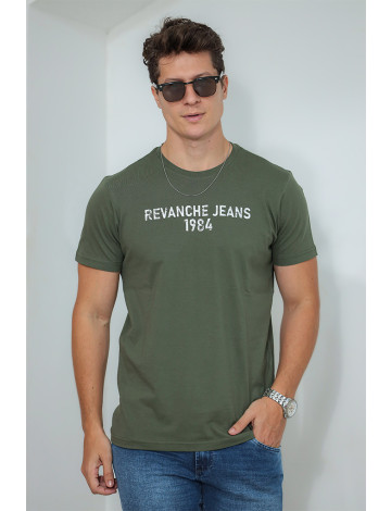 Camiseta Estampada Atacado Masculino Revanche Letoon Verde Musgo