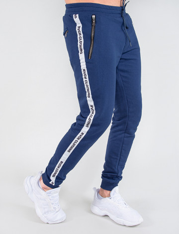  Calça Moletom Atacado Jogger Masculina Revanche Fabroni Azul Marinho Lado