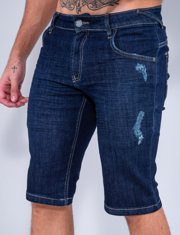 Bermuda Jeans Atacado Masculina Revanche Enzo Azul Detalhe