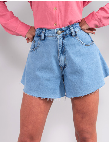  Shorts Jeans Godê Atacado Feminino Revanche Michella Azul Detalhe Frente