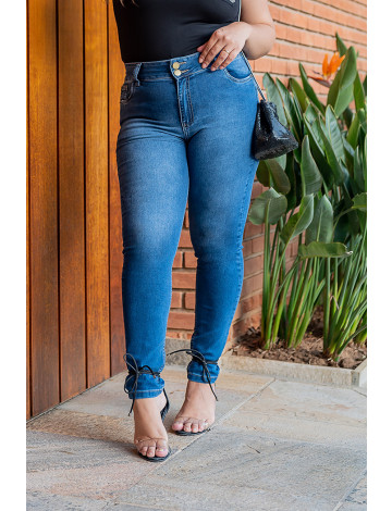 Calça Jeans Cigarrete Plus Size Atacado Feminina Revanche Thayná Azul