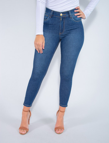  Calça Jeans Atacado Cropped Feminina Revanche Adrianne Azul Frente