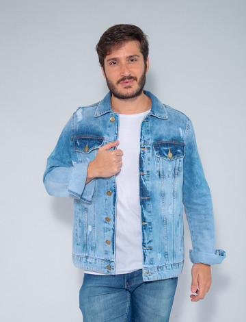 Jaqueta jeans masculina atacado discount