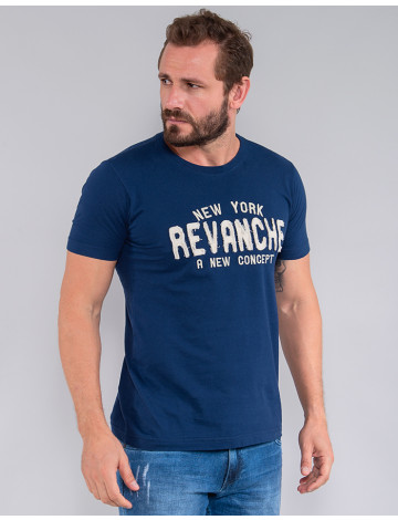  Camiseta Atacado Masculina Revanche Angelo Azul Marinho Frente