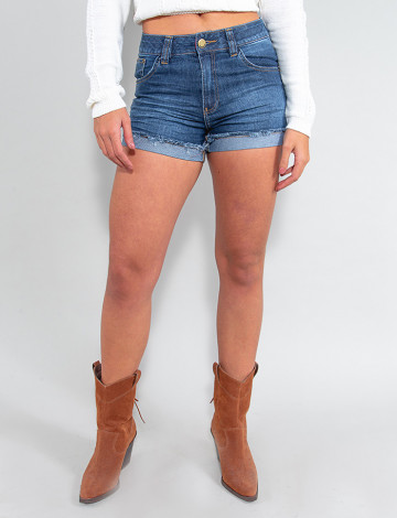 Shorts Jeans Atacado Feminino Revanche Artois Azul Frente