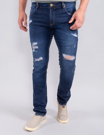 Calça Jeans Atacado Reta Masculina Revanche Birke Azul Frente