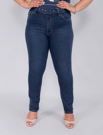 Calça Jeans Atacado Cigarrete Plus Size Feminino Revanche Catia Azul Frente