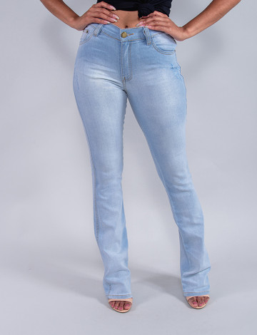  Calça Jeans Atacado Flare Feminina Revanche Cossette Azul Frente
