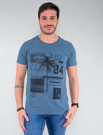  Camiseta Atacado Masculina Revanche Germano Azul Frente