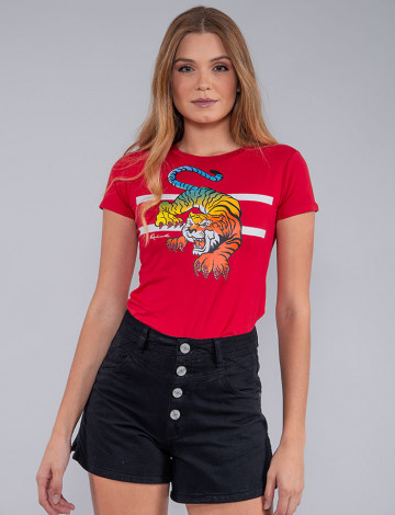 Camiseta Atacado Feminina Revanche Giulia Vermelho Frente