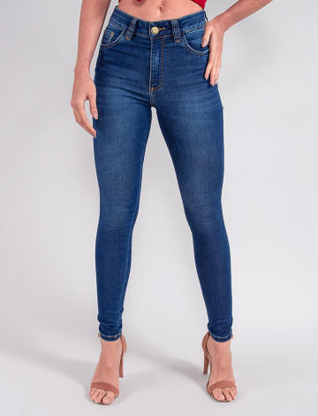  Calça Jeans Atacado Cigarrete Feminina Revanche Hardouin Azul Frente