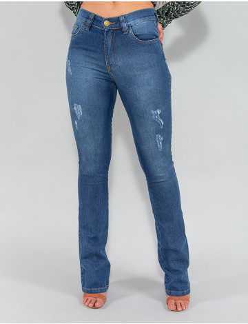 Calça Jeans Atacado Flare Feminina Revanche Manette Azul Frente
