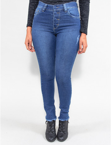 Calça Jeans Atacado Cigarrete Feminina Revanche Nathalia Azul Frente