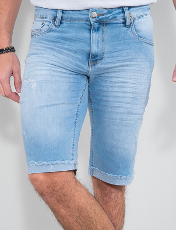Bermuda Jeans Atacado Masculina Revanche Odie Azul Frente