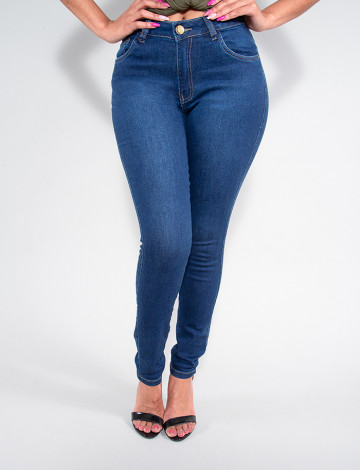  Calça Jeans Atacado Cigarrete Feminina Revanche Rust Azul Frente
