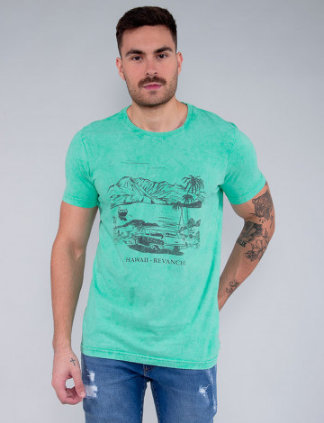 Camiseta Atacado Masculina Revanche Lorenzo Verde Frente