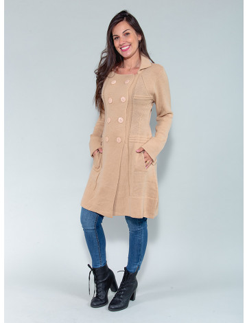 Trench Coat Atacado Tricot Feminino Revanche Novara Caque Frente