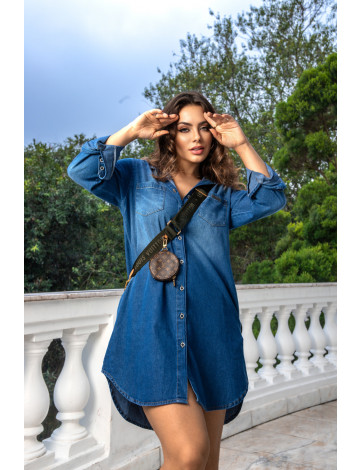 Chemise jeans feminina discount