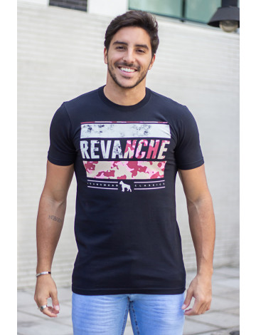 Camiseta Estampada Atacado Masculina Revanche Zenon Preto